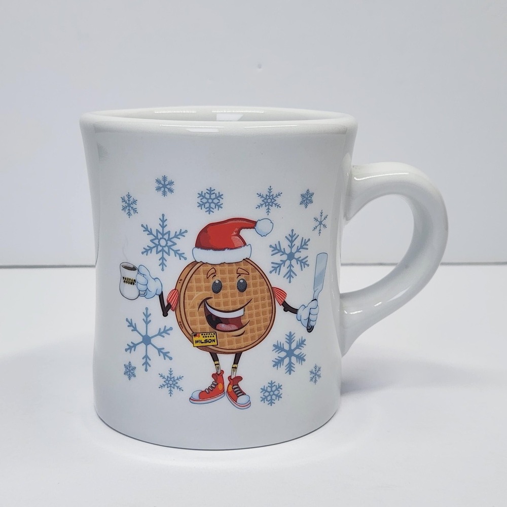 Tuxton Waffle House 2020 Holiday Mug White Ceramic Coffee Cup Snowflake Print